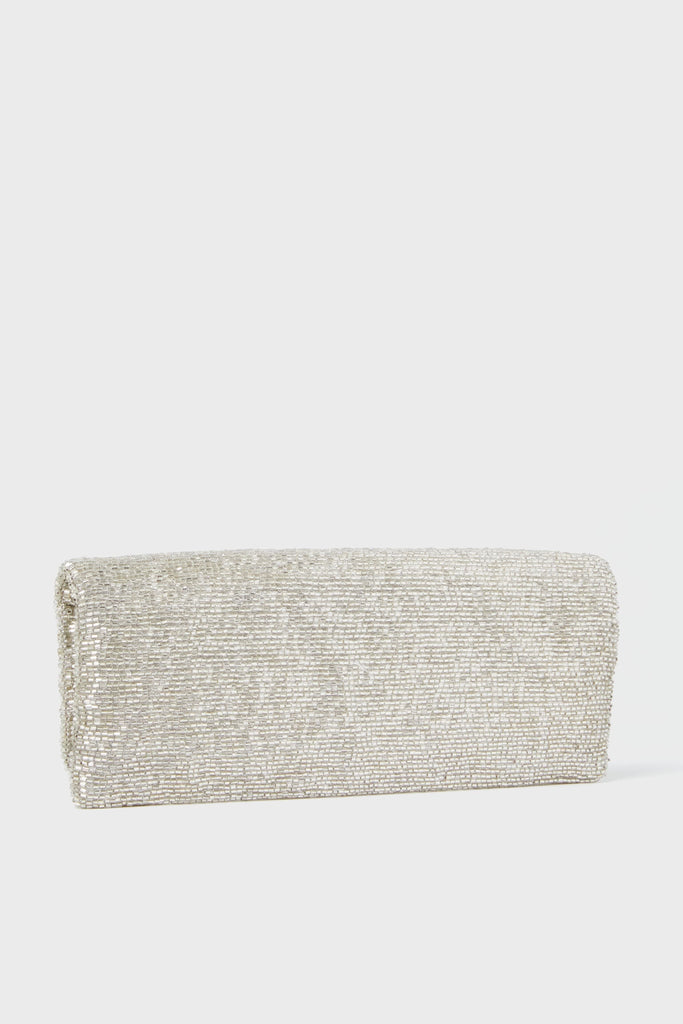 Silver Beaded Clutch